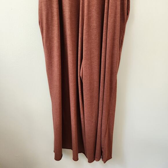 Natural Life Jumpsuit Womens O/S Burgundy Wide Leg Beach Relaxed Boho Minimalist - Picture 7 of 16
